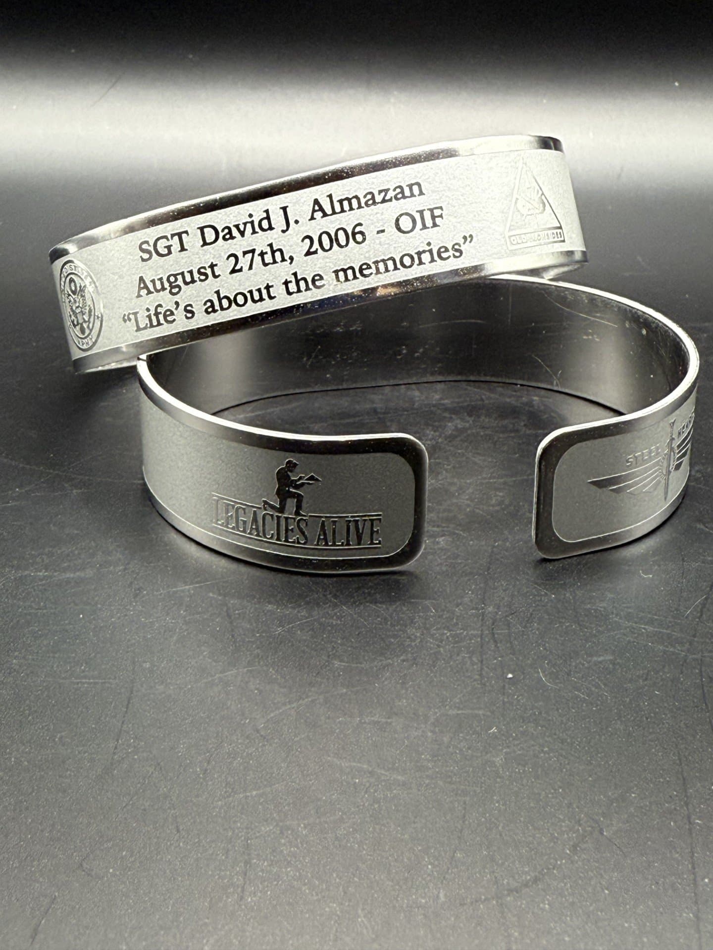 Memorial bracelet honoring SGT David J. Almazan