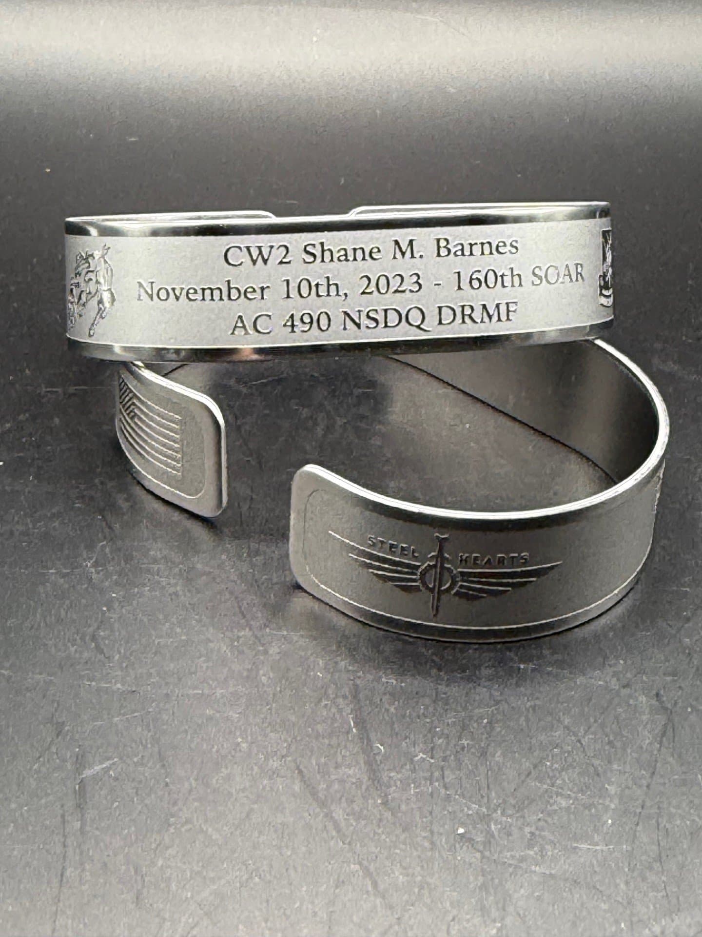 Memorial bracelet honoring CW2 Shane M. Barnes