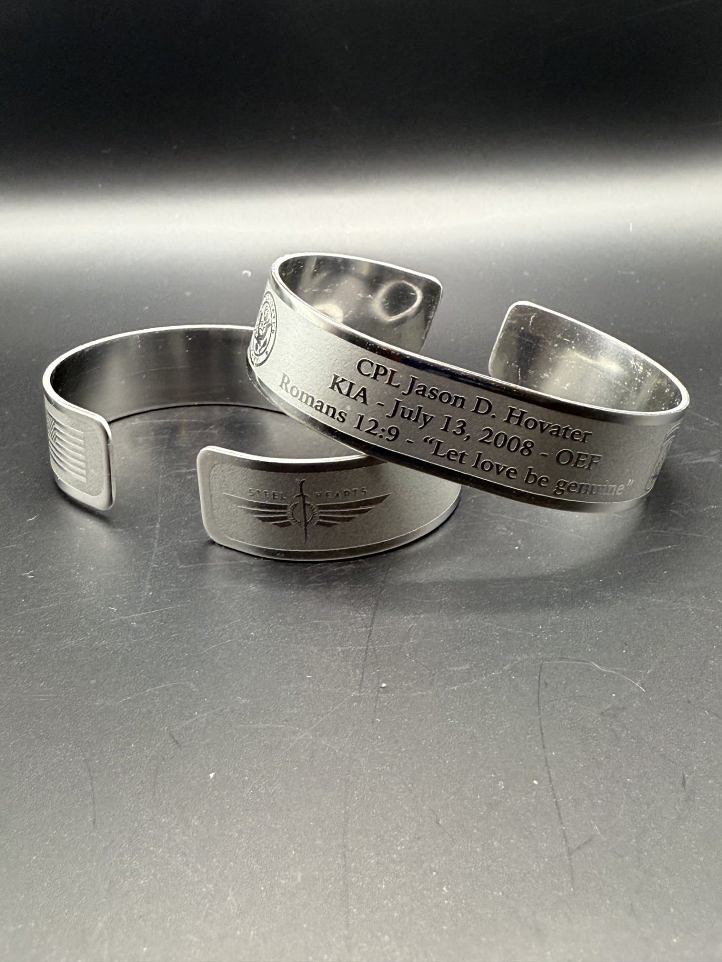 Memorial bracelet honoring CPL Jason D. Hovater