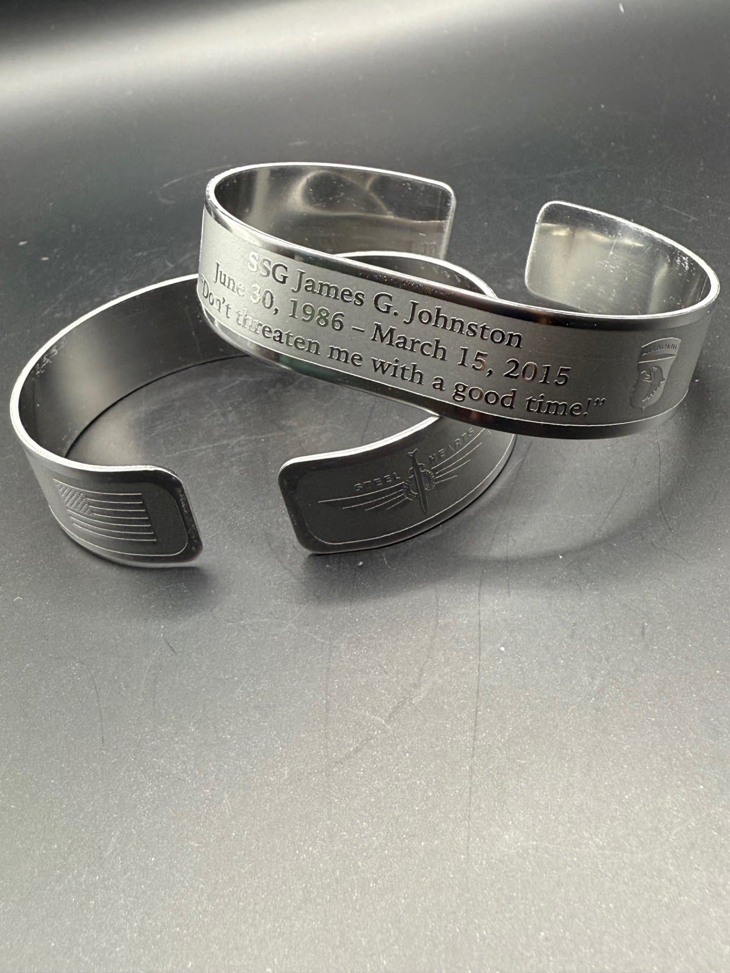 Memorial bracelet honoring SSG James Johnston