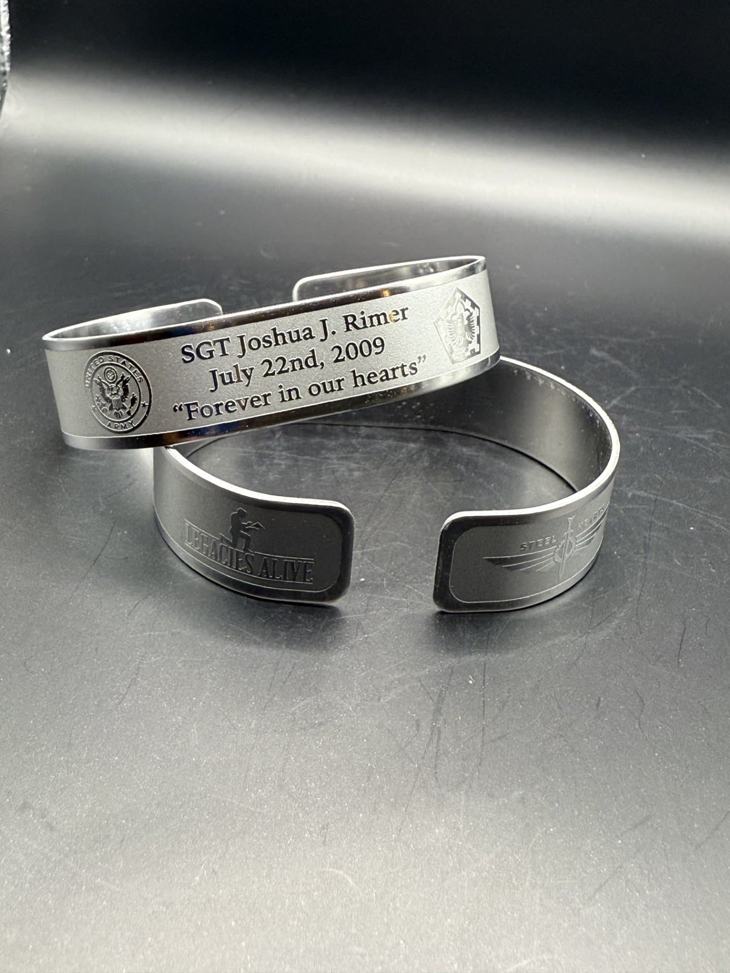 Memorial bracelet honoring SGT Joshua J. Rimer