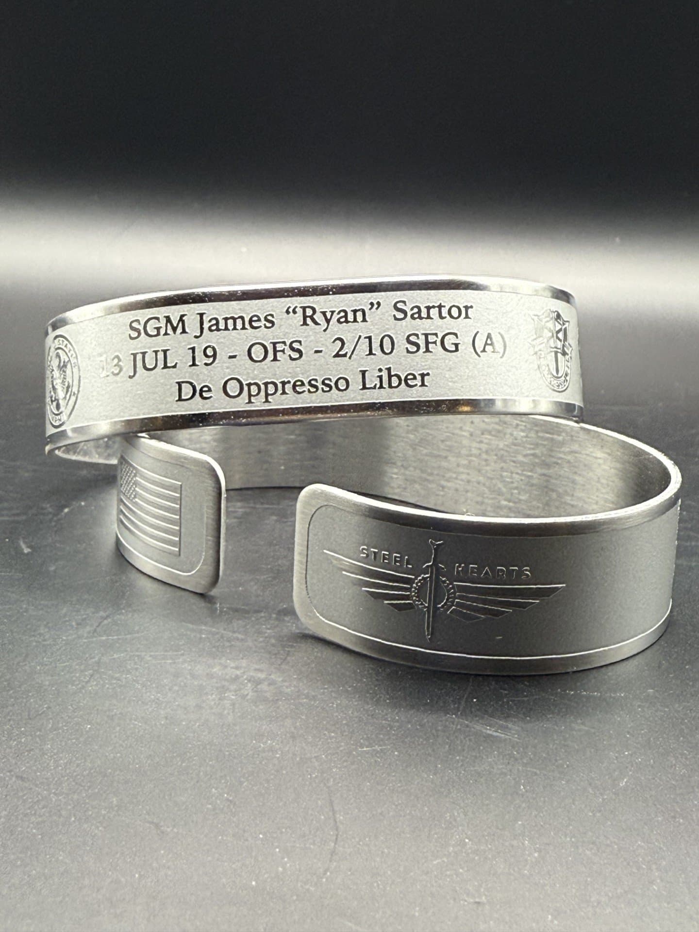 Memorial bracelet honoring SGM James "Ryan" Sartor