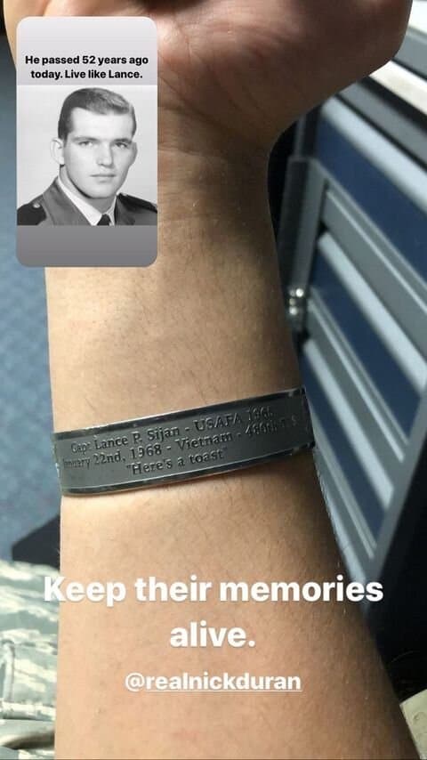 Memorial bracelet honoring C2C Nick Duran (USAFA '23)