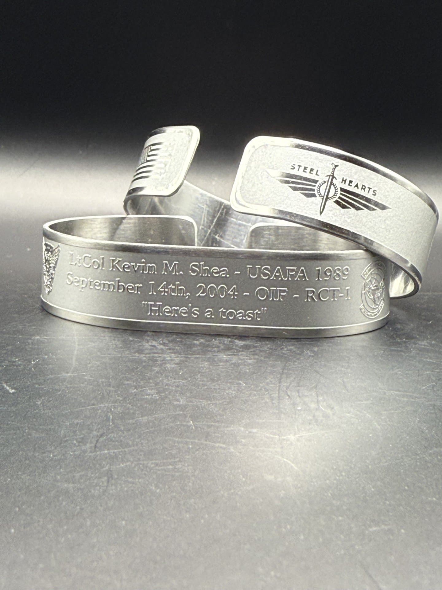 Memorial bracelet honoring Lt. Col. Kevin M. Shea (USAFA '89)