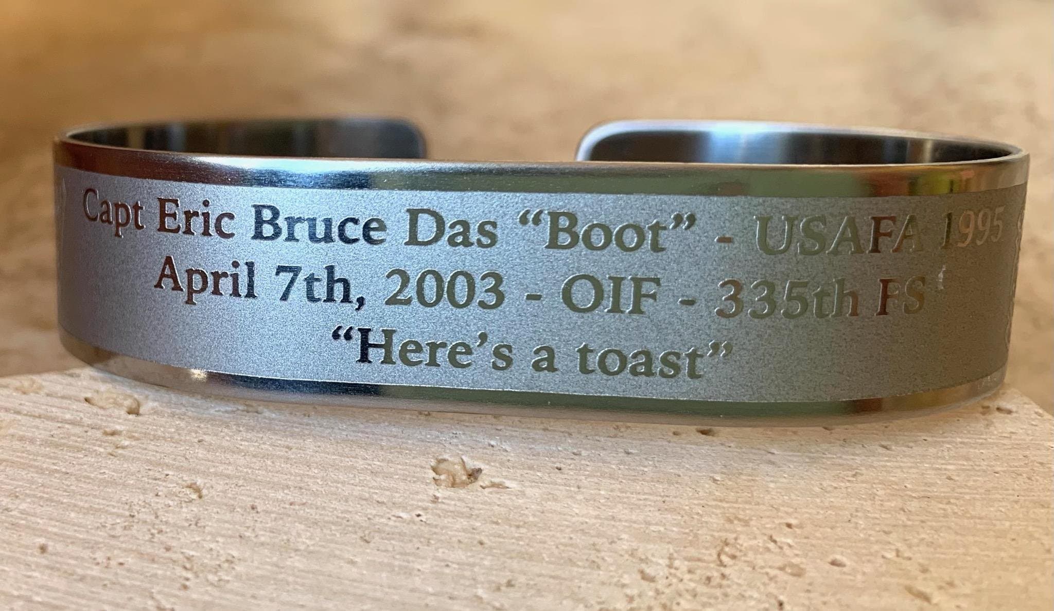 Memorial bracelet honoring Capt Eric Bruce Das "Boot" (USAFA '95)
