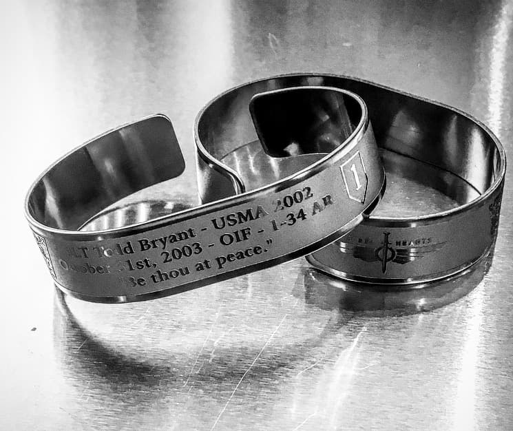 Memorial bracelet honoring 1LT Todd J. Bryant (USMA '02)