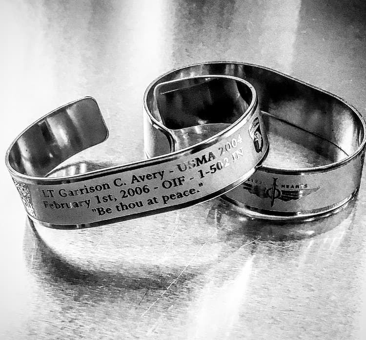 Memorial bracelet honoring 1LT Garrison C. Avery (USMA '04)