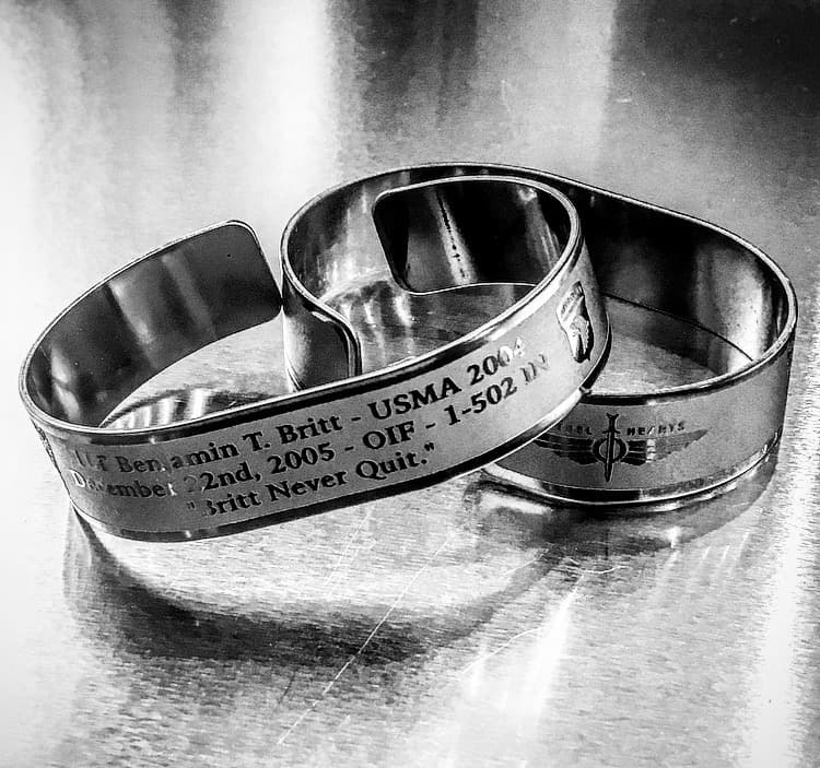 Memorial bracelet honoring 1LT Benjamin T. Britt (USMA '04)