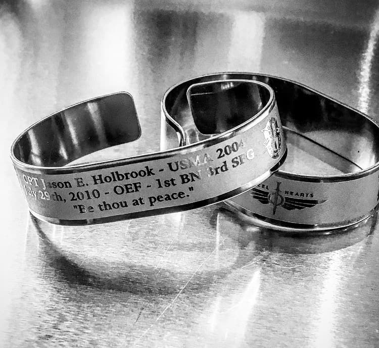 Memorial bracelet honoring CPT Jason E. Holbrook (USMA '04)