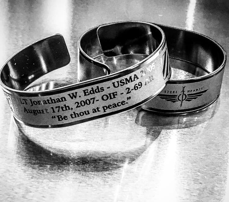 Memorial bracelet honoring 1LT Jonathan W. Edds (USMA '05)