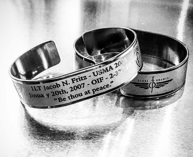 Memorial bracelet honoring 1LT Jacob N. Fritz (USMA '05)
