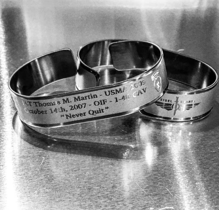 Memorial bracelet honoring 1LT Thomas M. Martin (USMA '05)