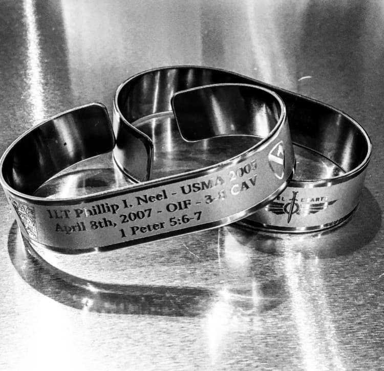 Memorial bracelet honoring 1LT Phillip I. Neel (USMA '05)