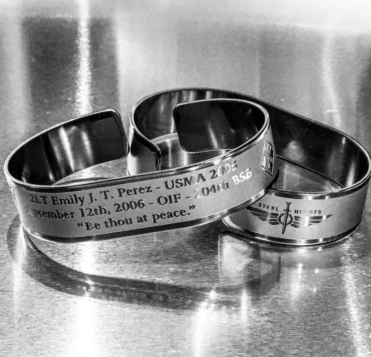 Memorial bracelet honoring 2LT Emily J. T. Perez (USMA '05)