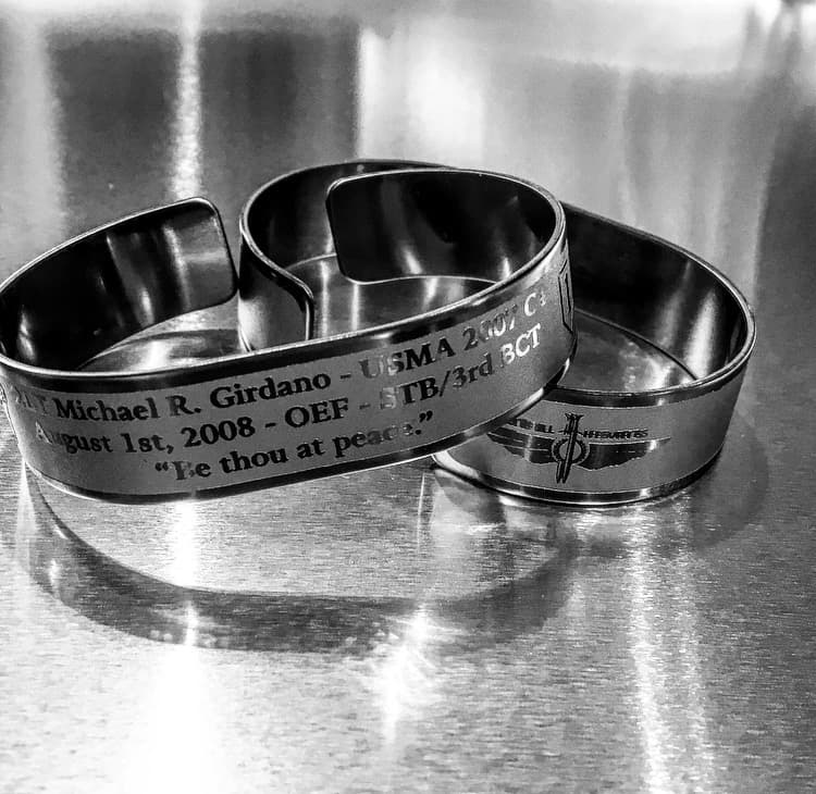 Memorial bracelet honoring 2LT Michael R. Girdano (USMA '07)