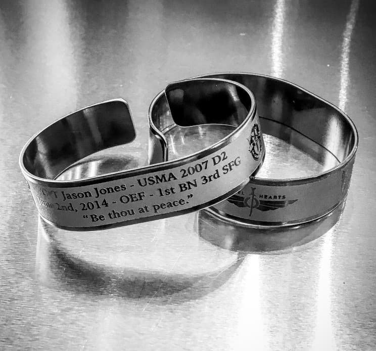 Memorial bracelet honoring CPT Jason B. Jones (USMA '07)