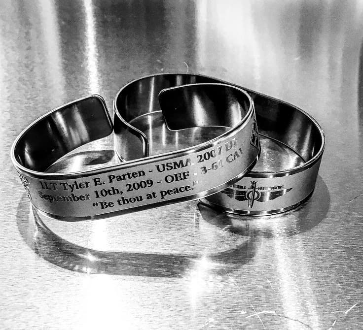 Memorial bracelet honoring 1LT Tyler E. Parten (USMA '07)