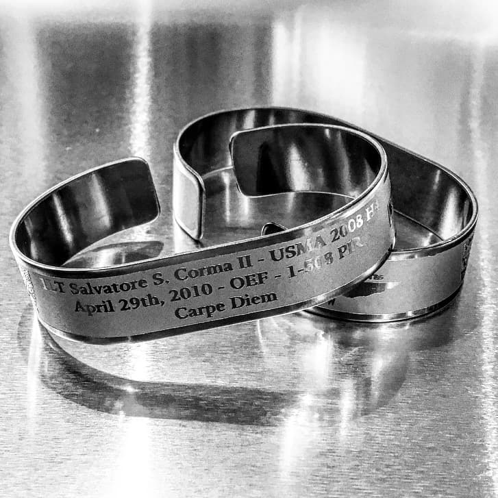 Memorial bracelet honoring 1LT Salvatore S. Corma II (USMA '08)