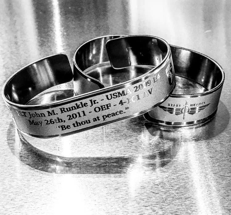 Memorial bracelet honoring 1LT John M. Runkle (USMA '09)