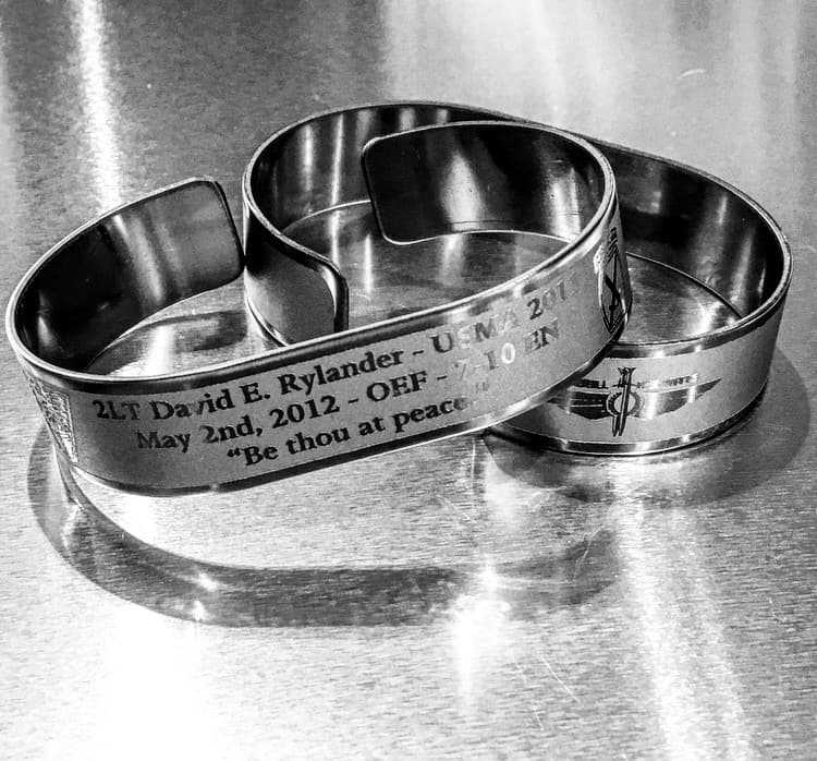Memorial bracelet honoring 2LT David E. Rylander (USMA '11)