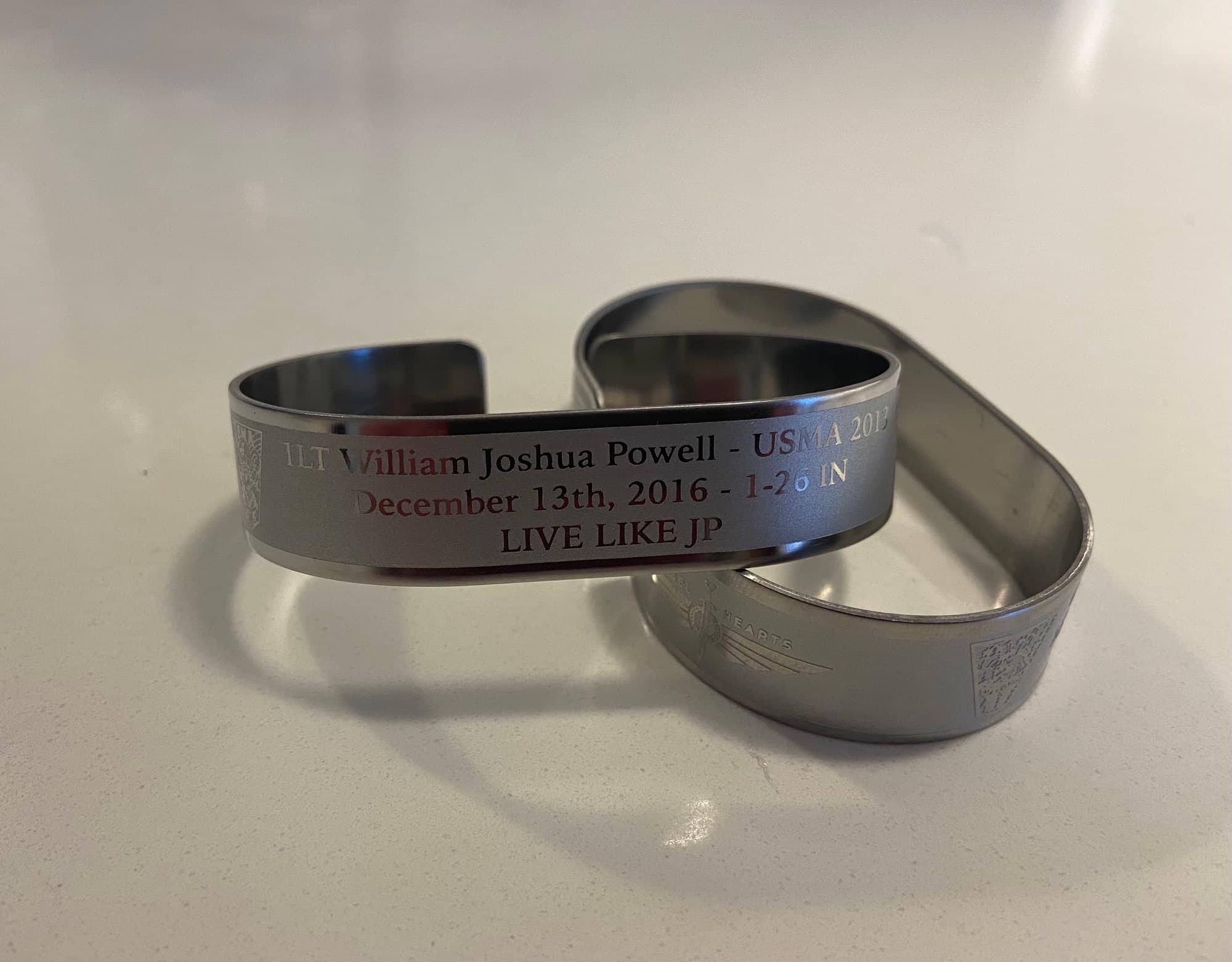 Memorial bracelet honoring 1LT William Joshua Powell (USMA '13)