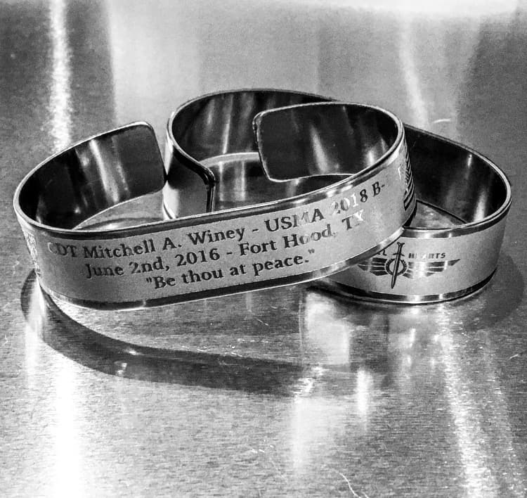 Memorial bracelet honoring CDT Mitchell A. Winey (USMA '18)
