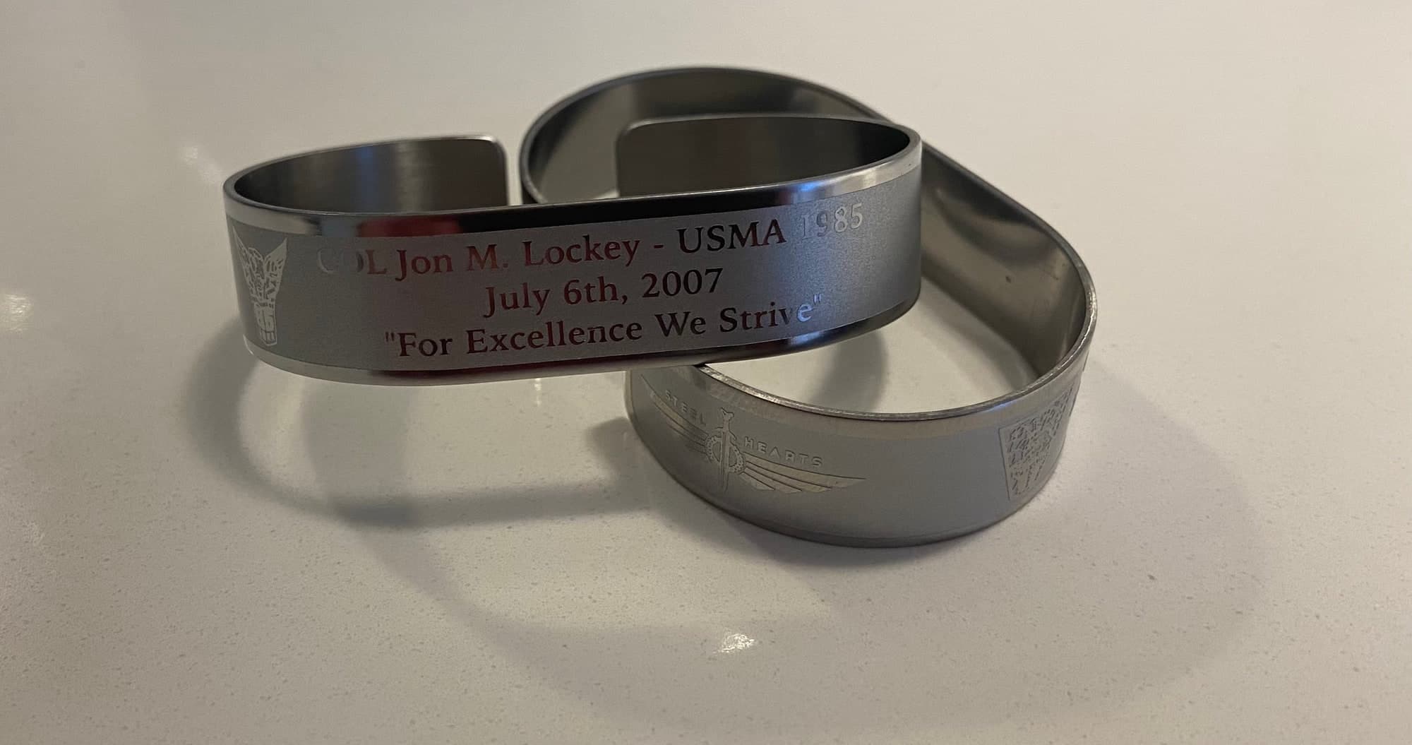 Memorial bracelet honoring COL Jon M. Lockey (USMA '85)