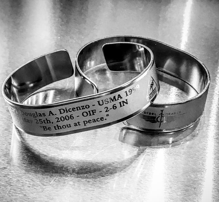 Memorial bracelet honoring CPT Douglas A. DiCenzo (USMA '99)