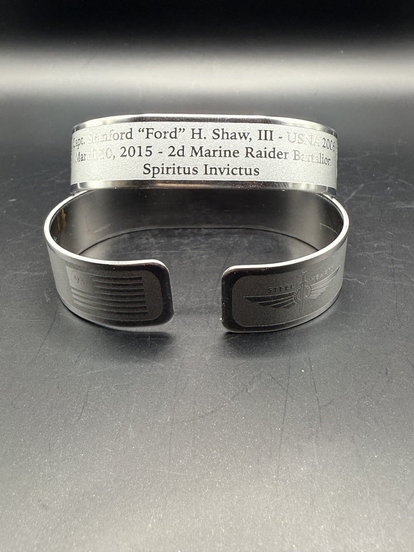 Memorial bracelet honoring Capt. Stanford "Ford" H. Shaw III (USNA '06)