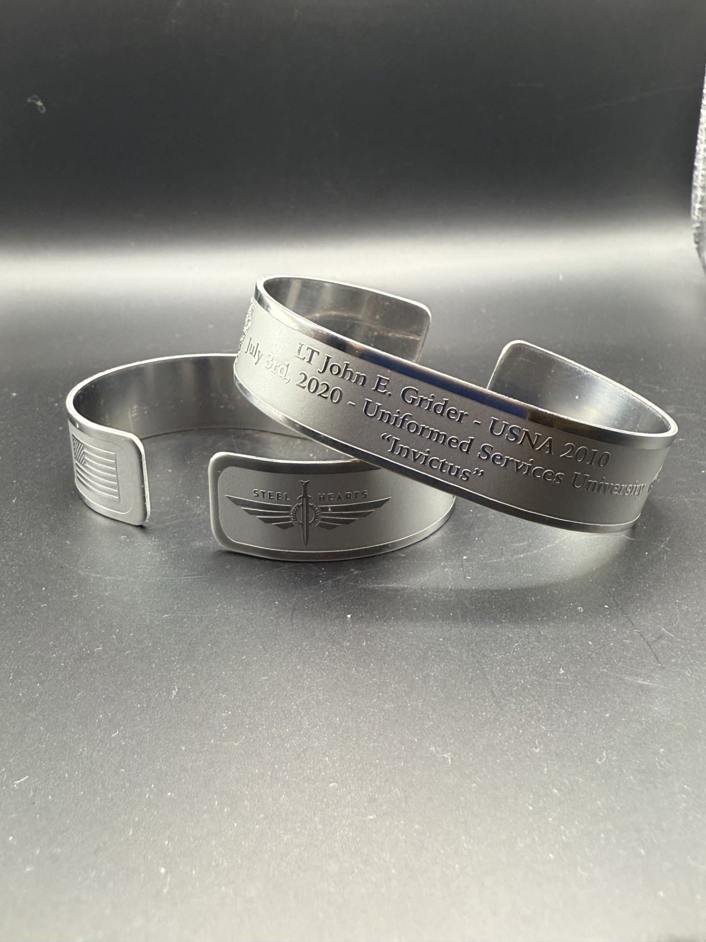 Memorial bracelet honoring LT John E. Grider (USNA '10)