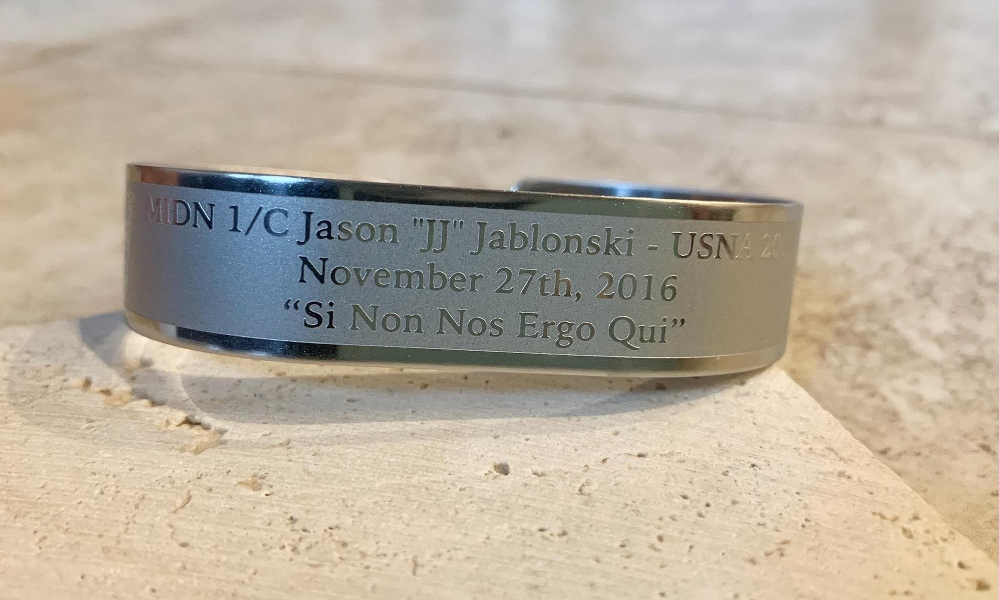 Memorial bracelet honoring MIDN 1/C Jason D. Jablonski (USNA '17)