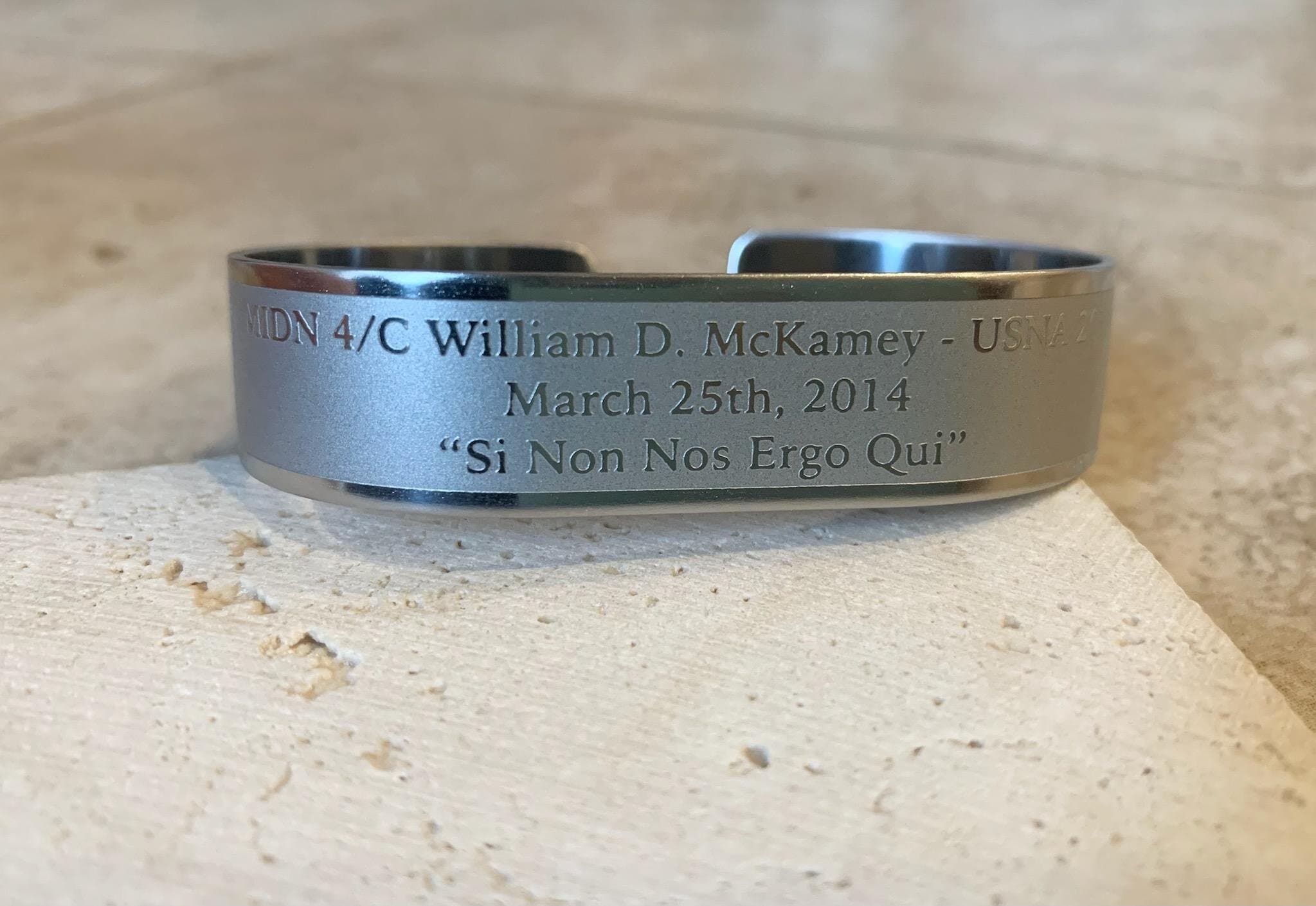 Memorial bracelet honoring MIDN 4/C Will D. McKamey (USNA '17)