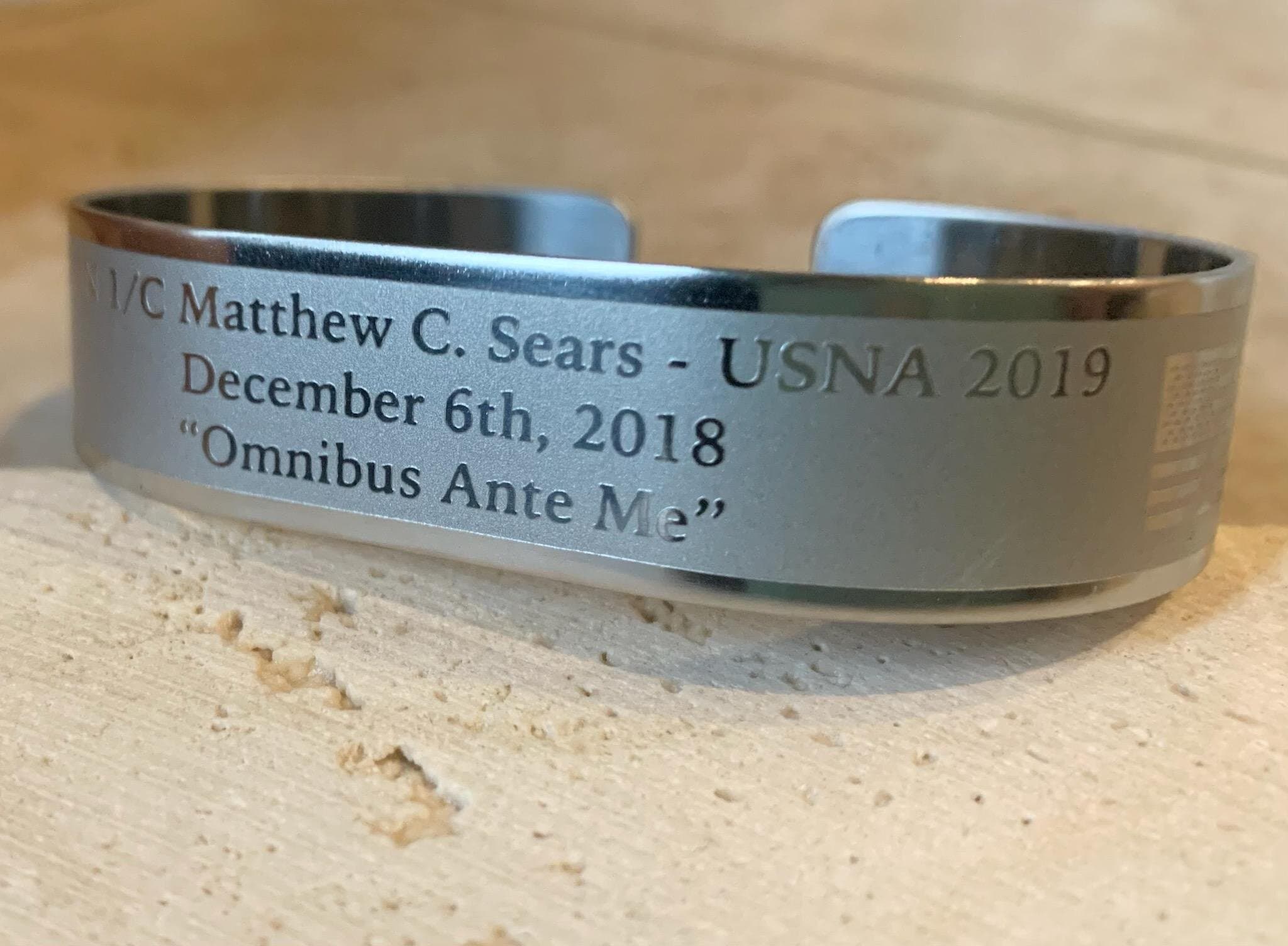 Memorial bracelet honoring MIDN 1/C Matthew C. Sears (USNA '19)