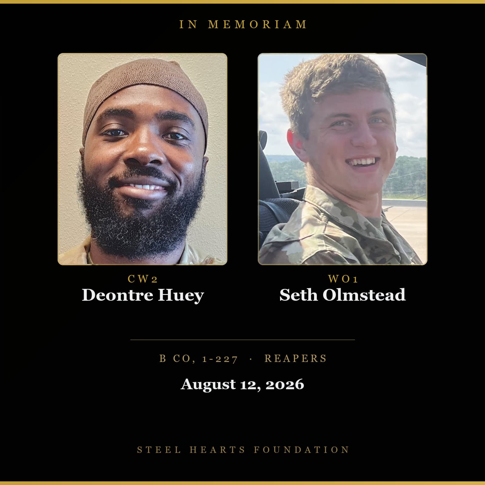 Memorial image honoring B Co, 1-227 | August 12, 2026