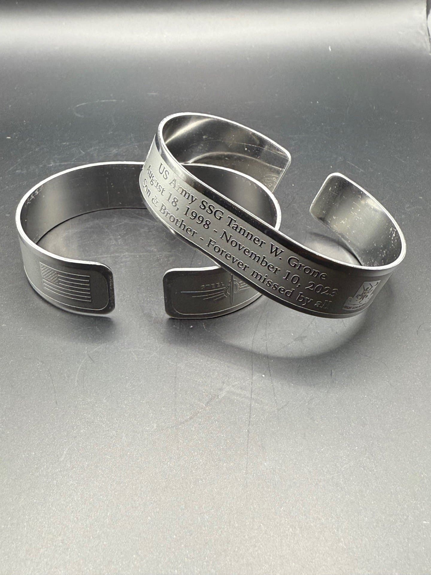 Memorial bracelet honoring SSG Tanner W. Grone
