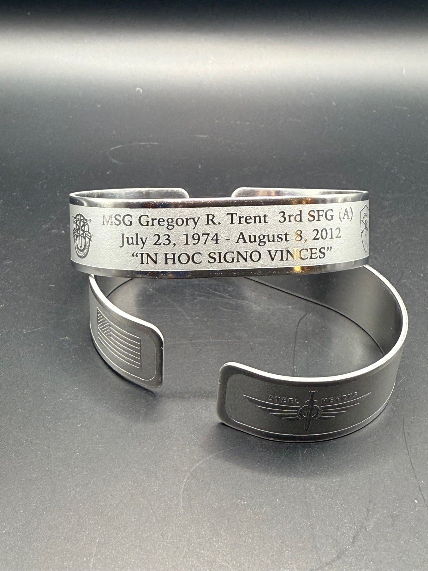 Memorial bracelet honoring MSG Gregory R. Trent