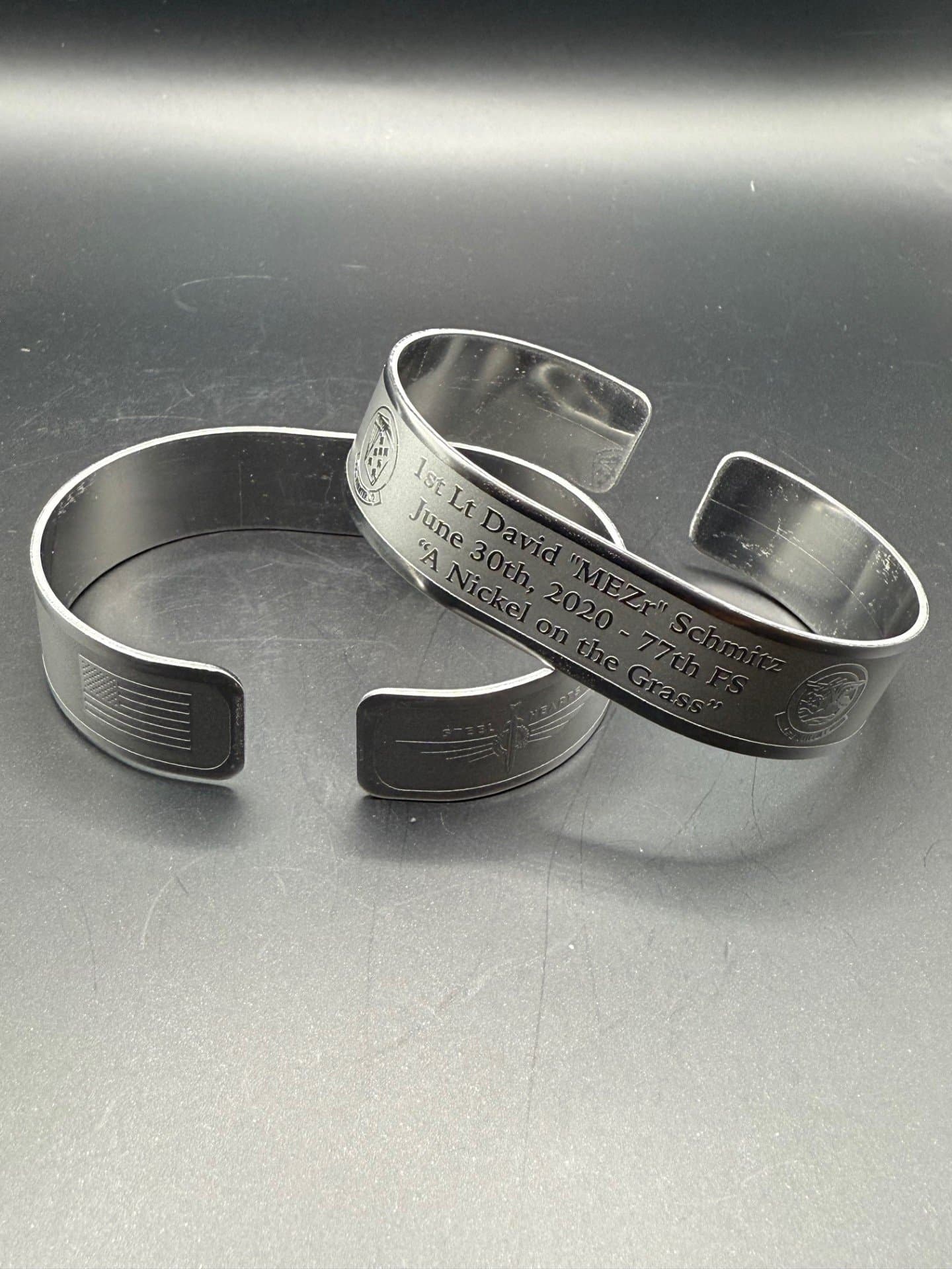 Memorial bracelet honoring 1st Lt David "MEZr" Schmitz (USAF)