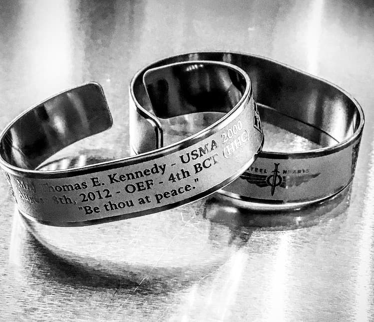 Memorial bracelet honoring MAJ Thomas E. Kennedy (USMA '00)