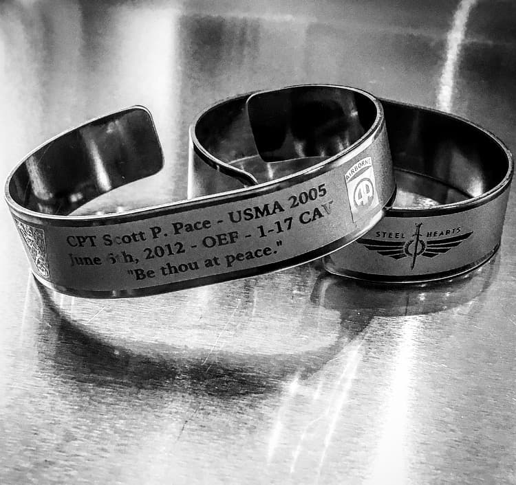 Memorial bracelet honoring CPT Scott P. Pace (USMA '05)