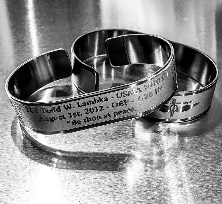 Memorial bracelet honoring 1LT Todd W. Lambka (USMA '10)
