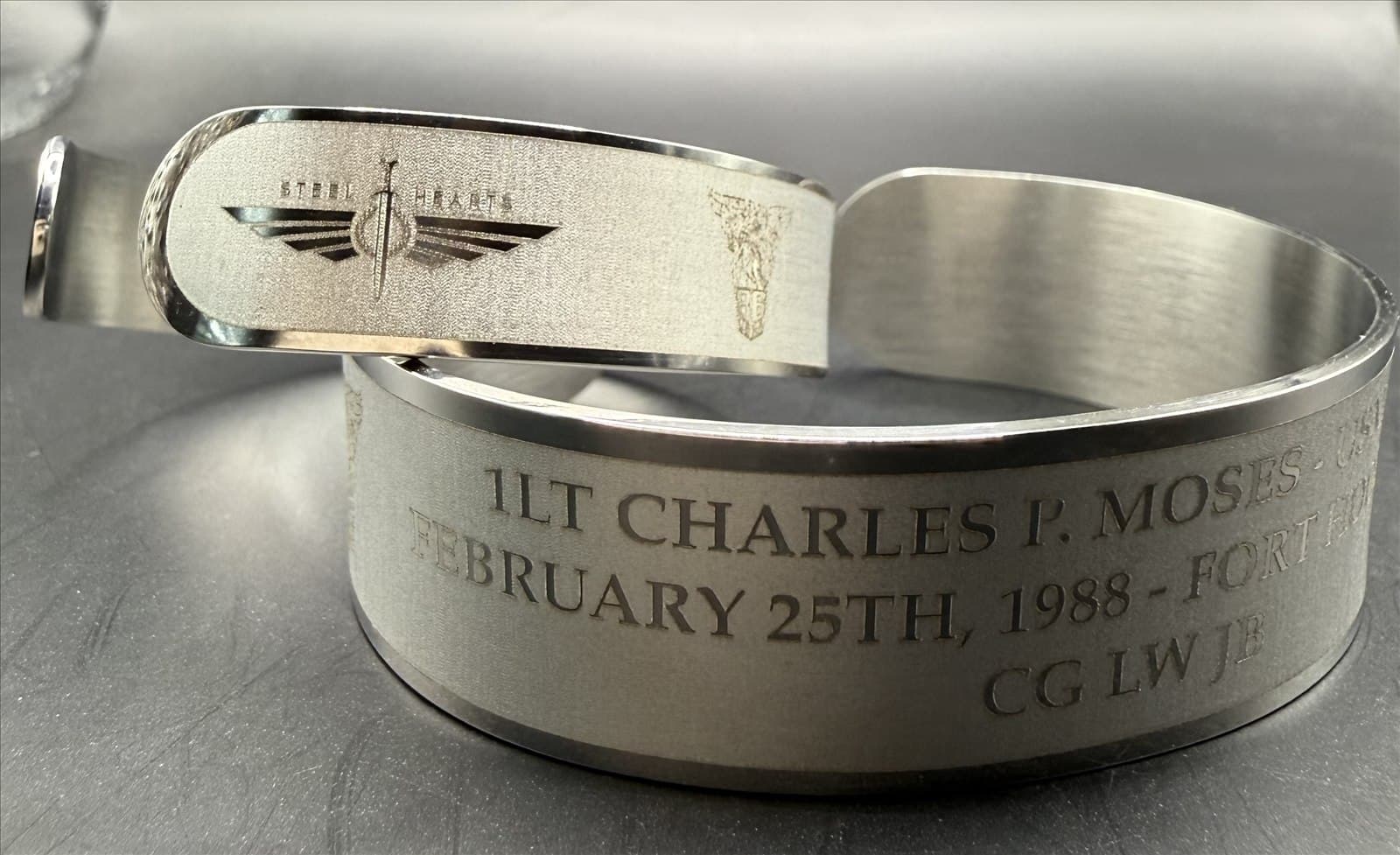 Memorial bracelet honoring 1LT Charles P. Moses (USMA '86)