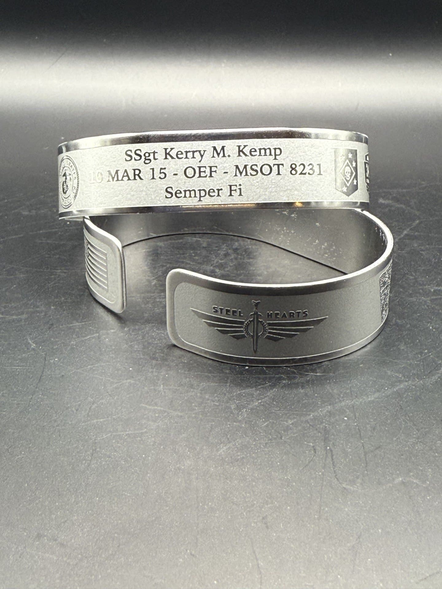 Memorial bracelet honoring SSgt Kerry M. Kemp