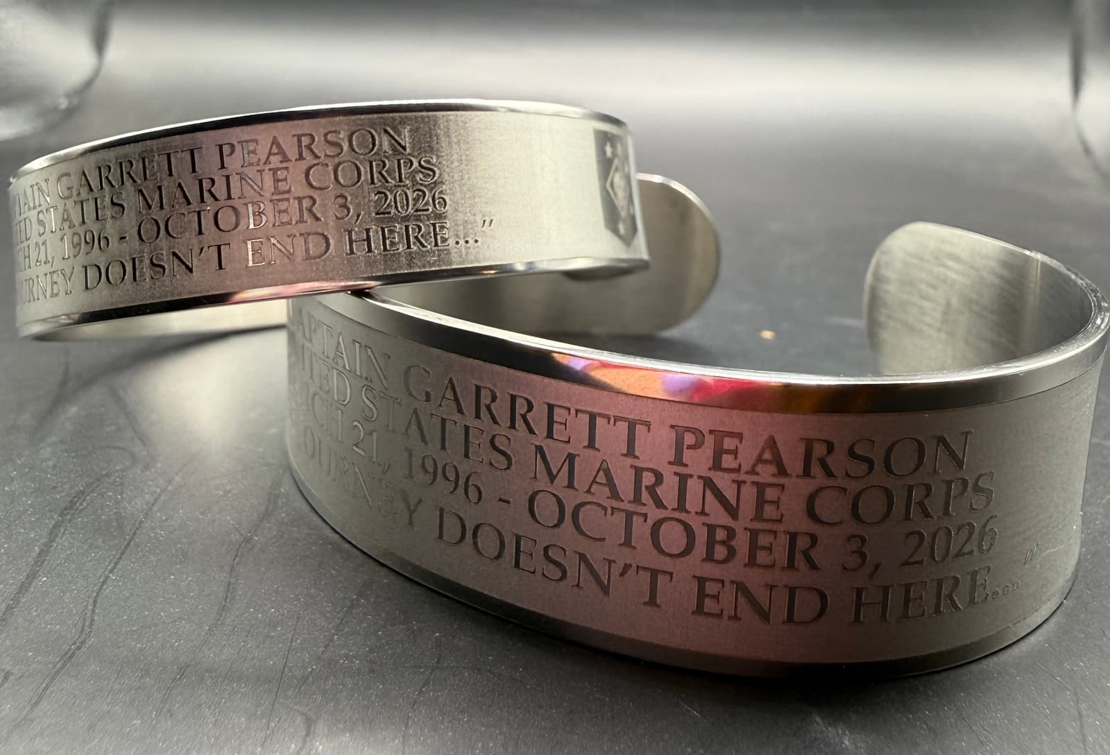Memorial bracelet honoring Garrett Pearson