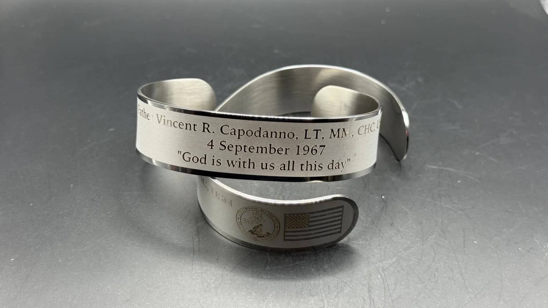 Memorial bracelet honoring LT Vincent R. Capodanno