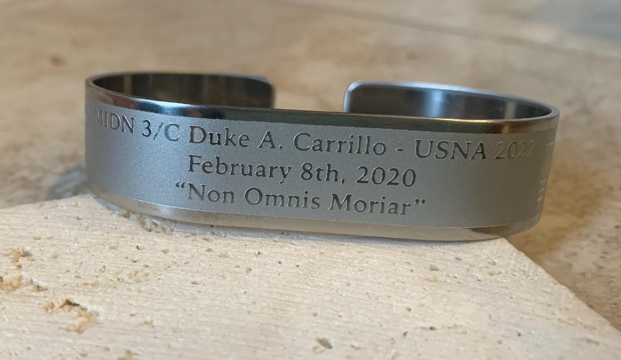 Memorial bracelet honoring MIDN 3/C Duke A. Carrillo (USNA '22)