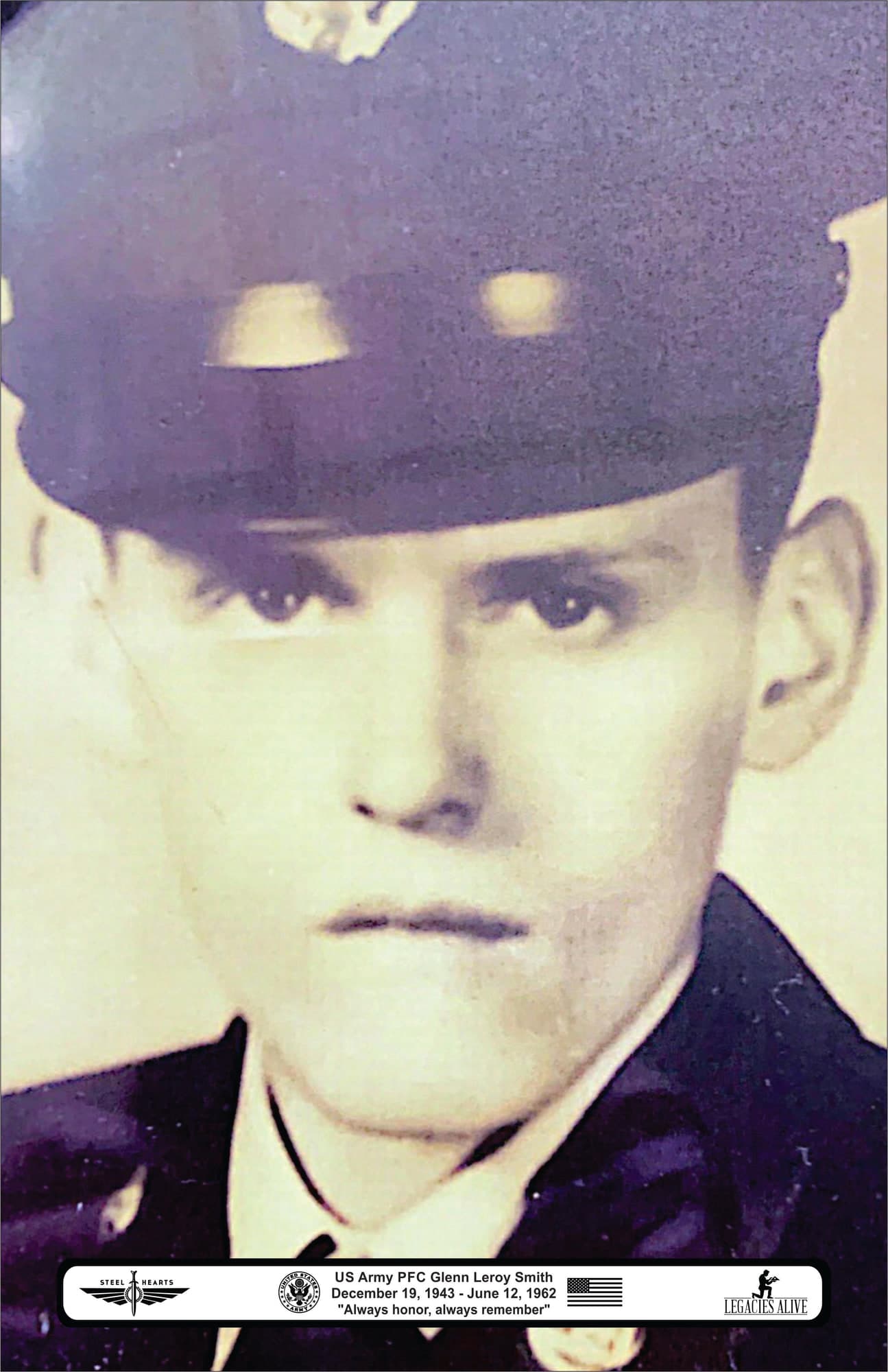 Memorial portrait of PFC Glenn Leroy Smith