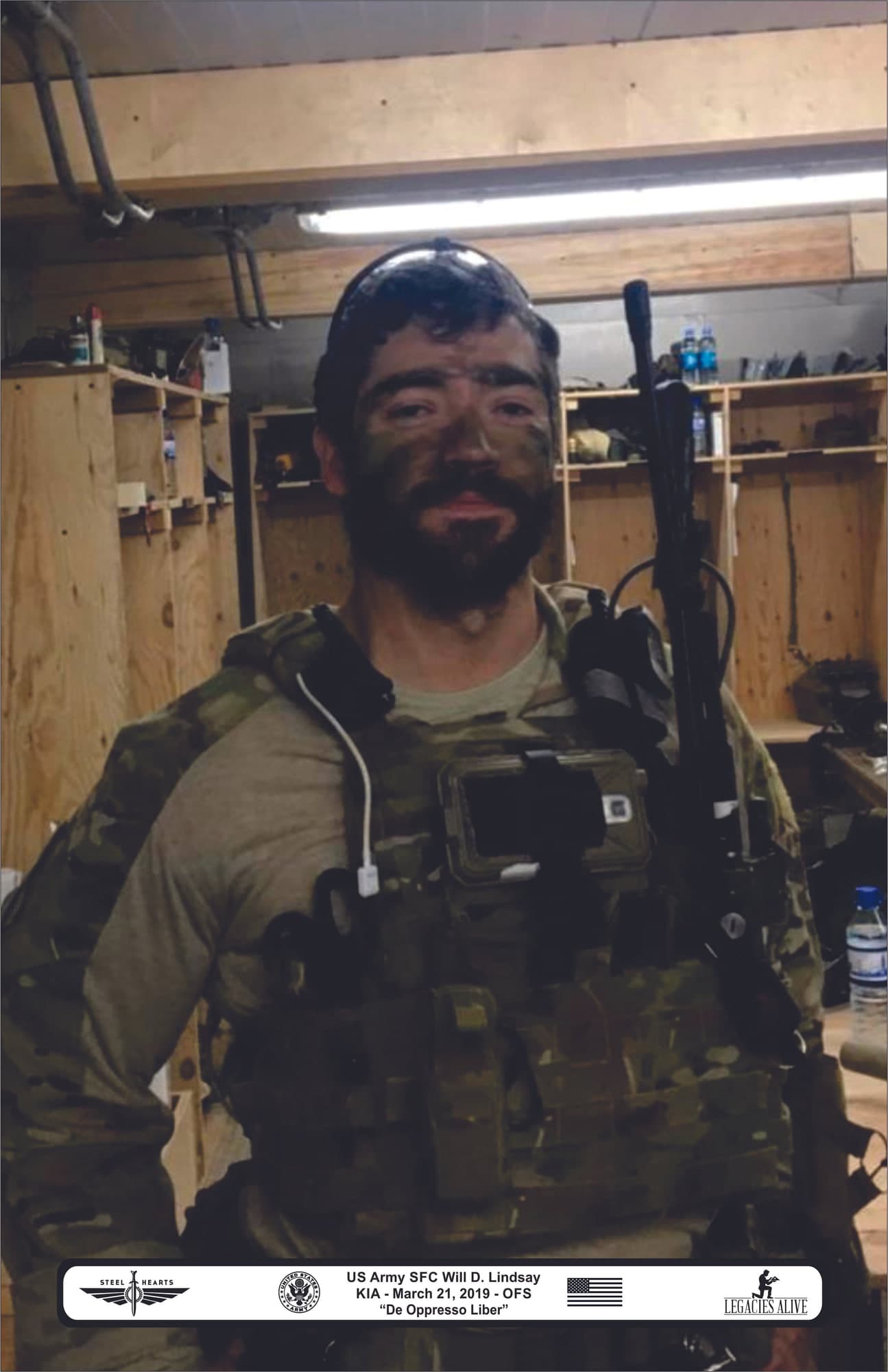 Memorial portrait of SFC Will D. Lindsay