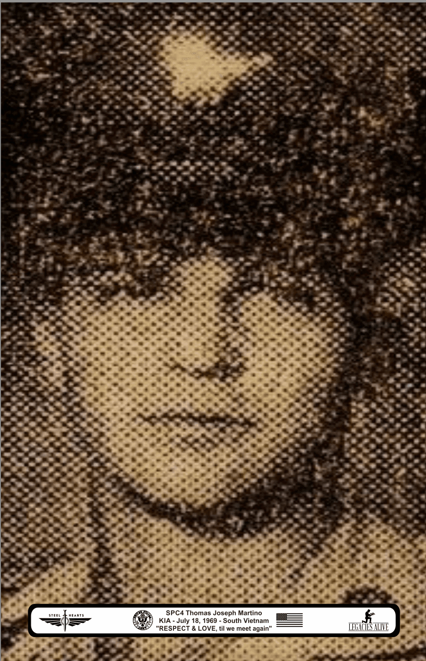 Memorial portrait of SP4 Thomas Joseph "TJ" Martino