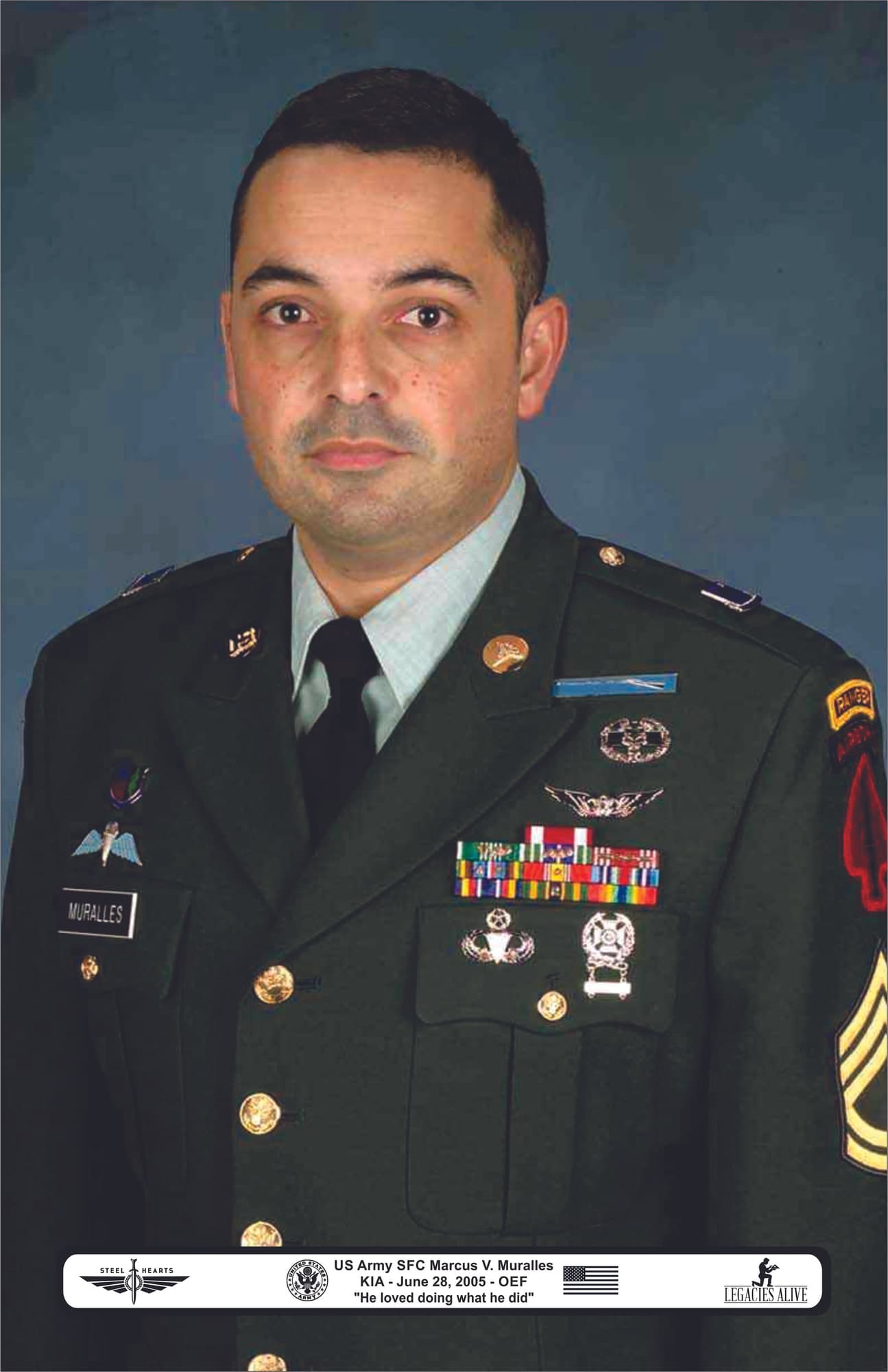 Memorial portrait of SFC Marcus V. Muralles