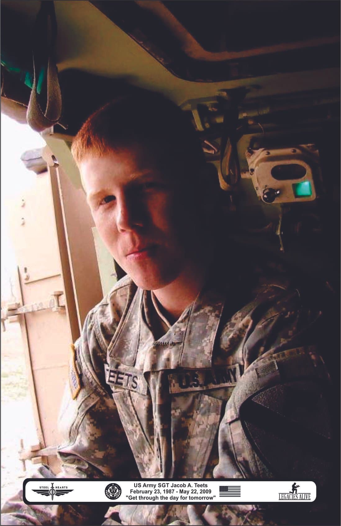 Memorial image honoring SGT Jacob A. Teets